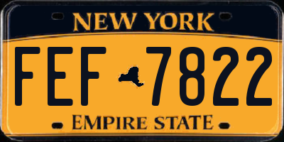 NY license plate FEF7822
