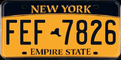NY license plate FEF7826