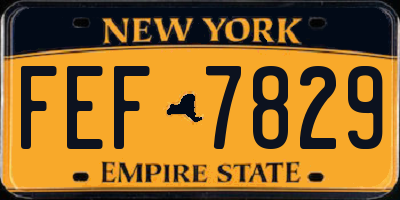 NY license plate FEF7829