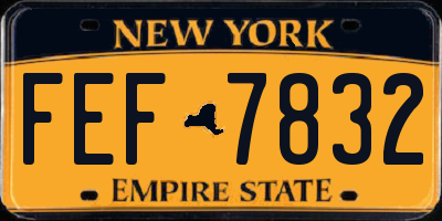 NY license plate FEF7832