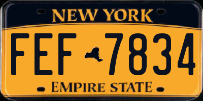 NY license plate FEF7834