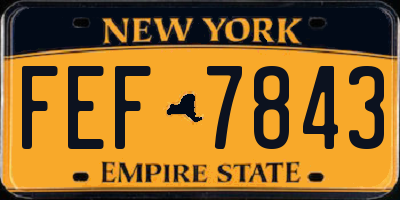 NY license plate FEF7843