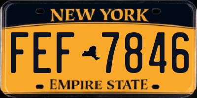 NY license plate FEF7846