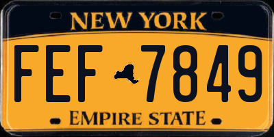 NY license plate FEF7849