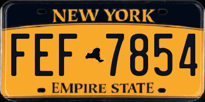 NY license plate FEF7854