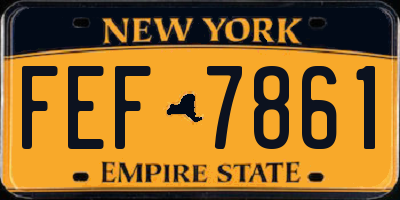 NY license plate FEF7861