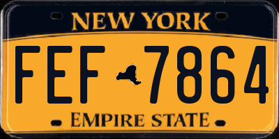 NY license plate FEF7864