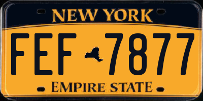 NY license plate FEF7877