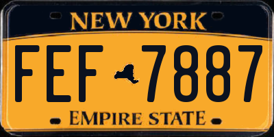 NY license plate FEF7887