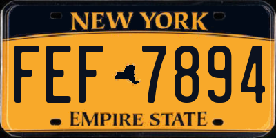 NY license plate FEF7894