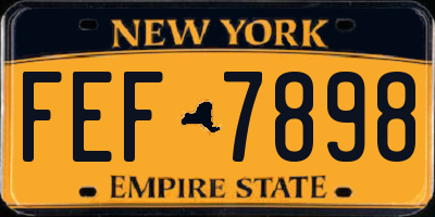 NY license plate FEF7898