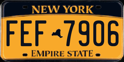 NY license plate FEF7906