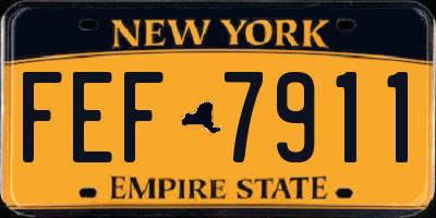 NY license plate FEF7911