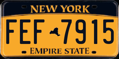 NY license plate FEF7915