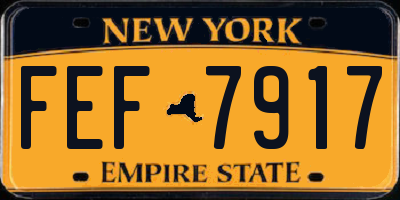 NY license plate FEF7917