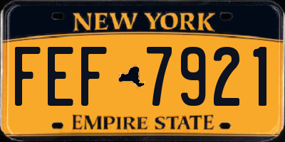 NY license plate FEF7921