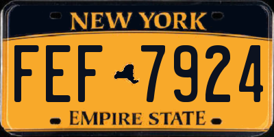 NY license plate FEF7924