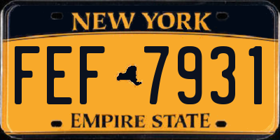 NY license plate FEF7931