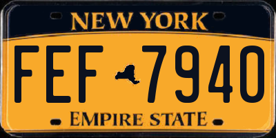 NY license plate FEF7940