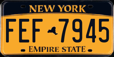 NY license plate FEF7945