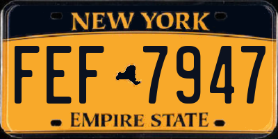 NY license plate FEF7947