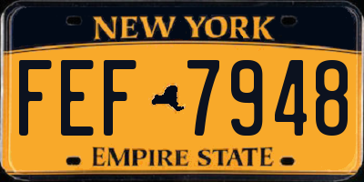 NY license plate FEF7948