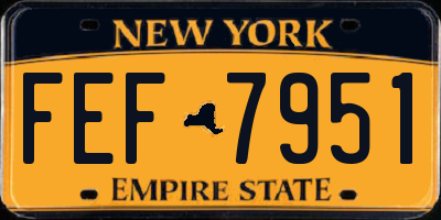 NY license plate FEF7951