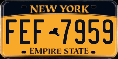 NY license plate FEF7959