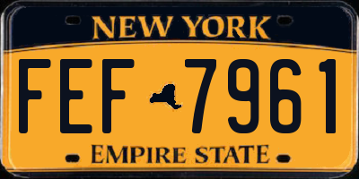 NY license plate FEF7961