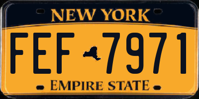 NY license plate FEF7971