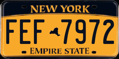 NY license plate FEF7972