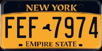 NY license plate FEF7974