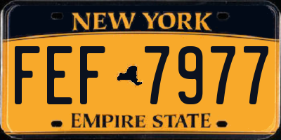 NY license plate FEF7977