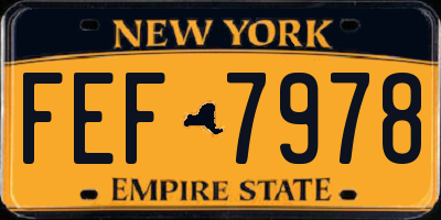 NY license plate FEF7978