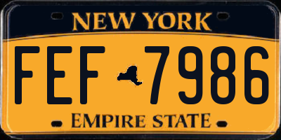 NY license plate FEF7986