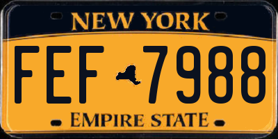 NY license plate FEF7988