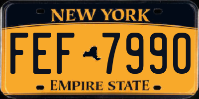NY license plate FEF7990