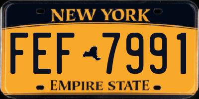 NY license plate FEF7991