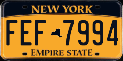 NY license plate FEF7994