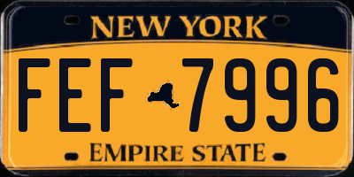 NY license plate FEF7996