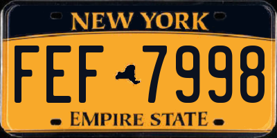 NY license plate FEF7998