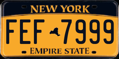 NY license plate FEF7999