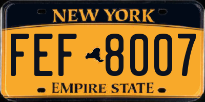 NY license plate FEF8007