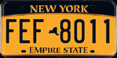 NY license plate FEF8011