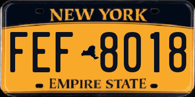 NY license plate FEF8018