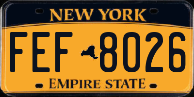NY license plate FEF8026