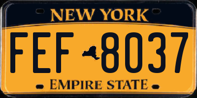 NY license plate FEF8037