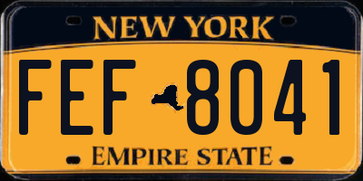 NY license plate FEF8041