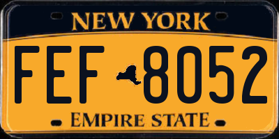 NY license plate FEF8052