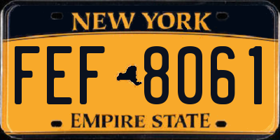 NY license plate FEF8061